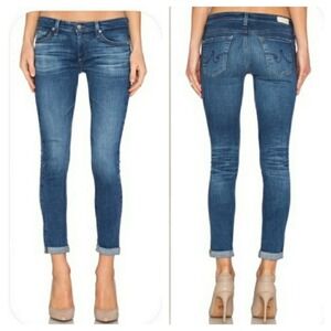 AG Jeans Stilt Roll‎ Up Cigarette Jeans 28 Dark Wash 10Y RIO Low Rise Stretch